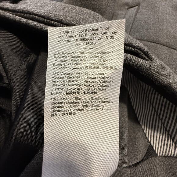 ESPRIT Side Tabs Cuff Trousers Gray 14 Academia Professional Career 89-01 - Picture 12 of 12